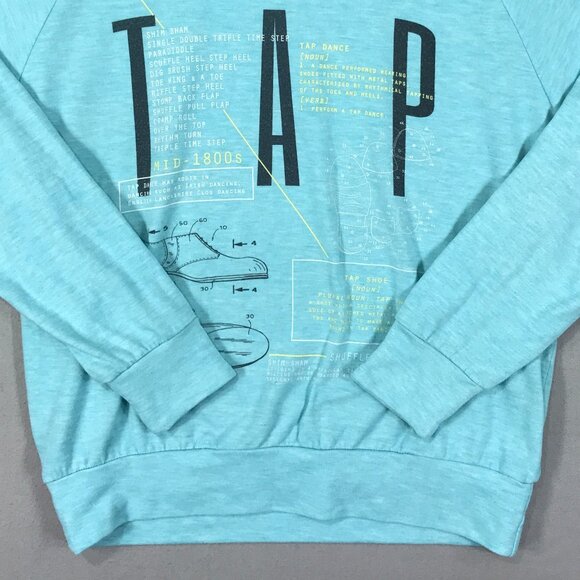 Sugar & Bruno Shirt Youth One Size Blue Tap Dance Pullover Long Sleeve Thumbhole - Picture 7 of 13